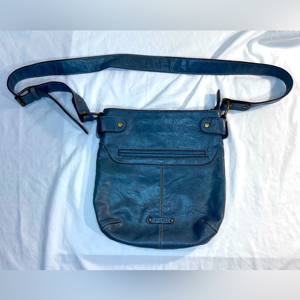 Blue Gray Axcess Liz Claiborne Medium Crossbosy Bag Purse 90s Vintage